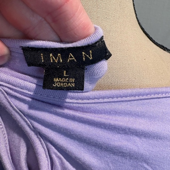 IMAN Purple Relaxed Blouse with Elbow-Length Sleeves - Picture 4 of 6